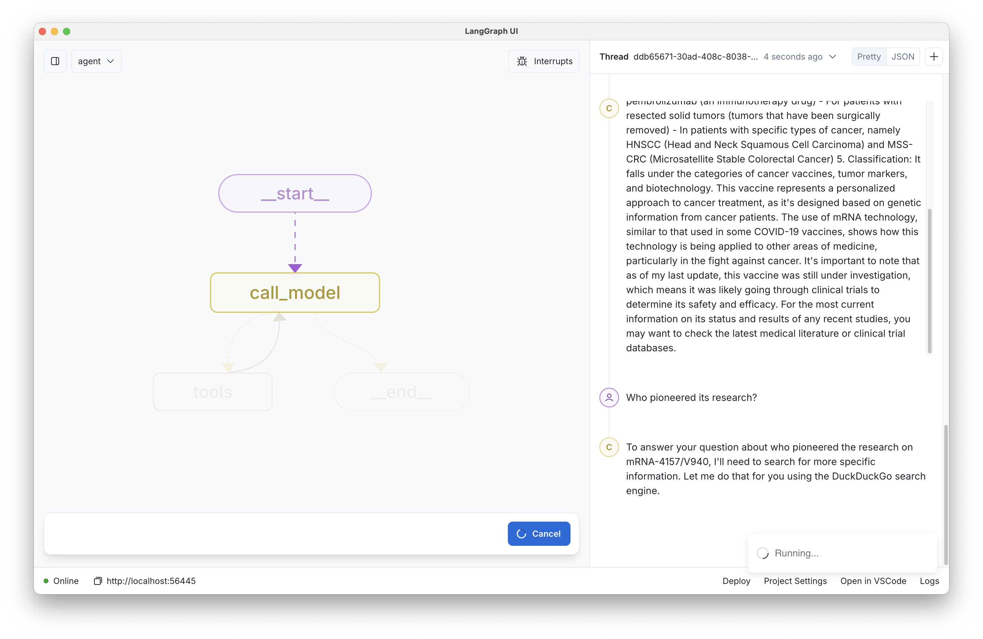 Graph view in LangGraph studio UI